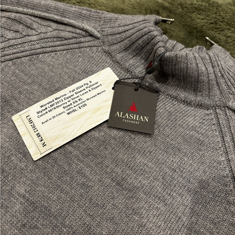 ALASHAN CASHMERE gray sweater NWT
